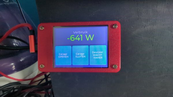 The CYD in its red 3D-printed case
